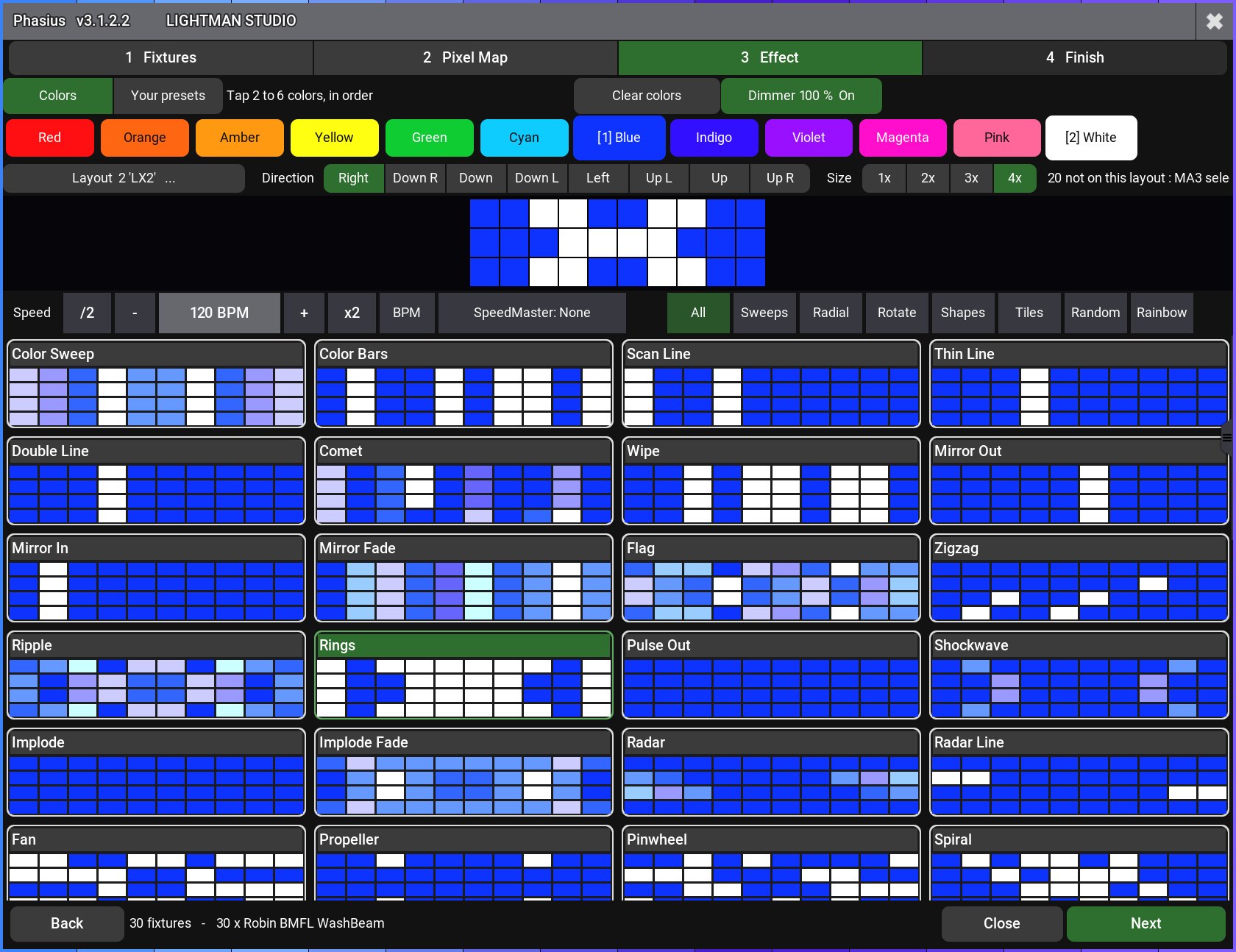 Phasius, effets de pixel map sur un layout